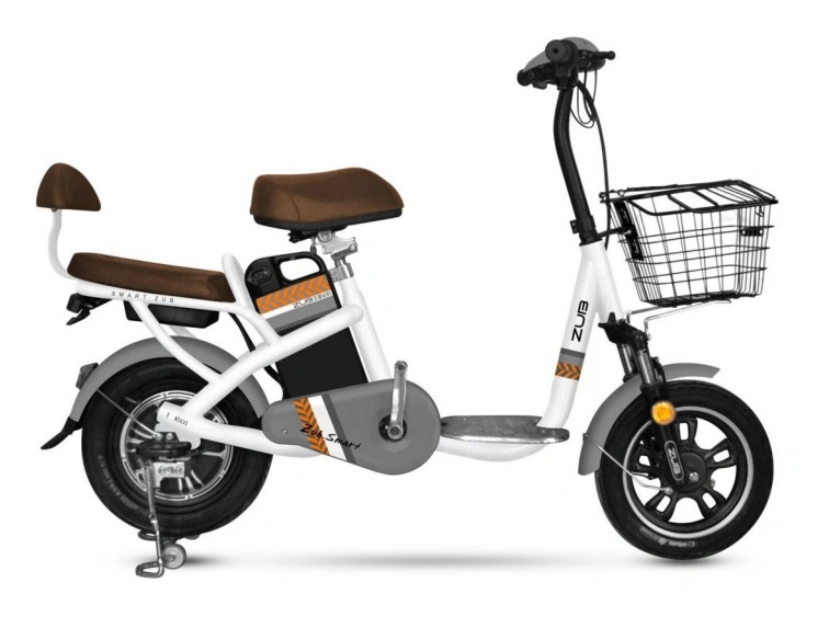 Lithium Battery Electric Bicycle with Front Basket and Rear Seat