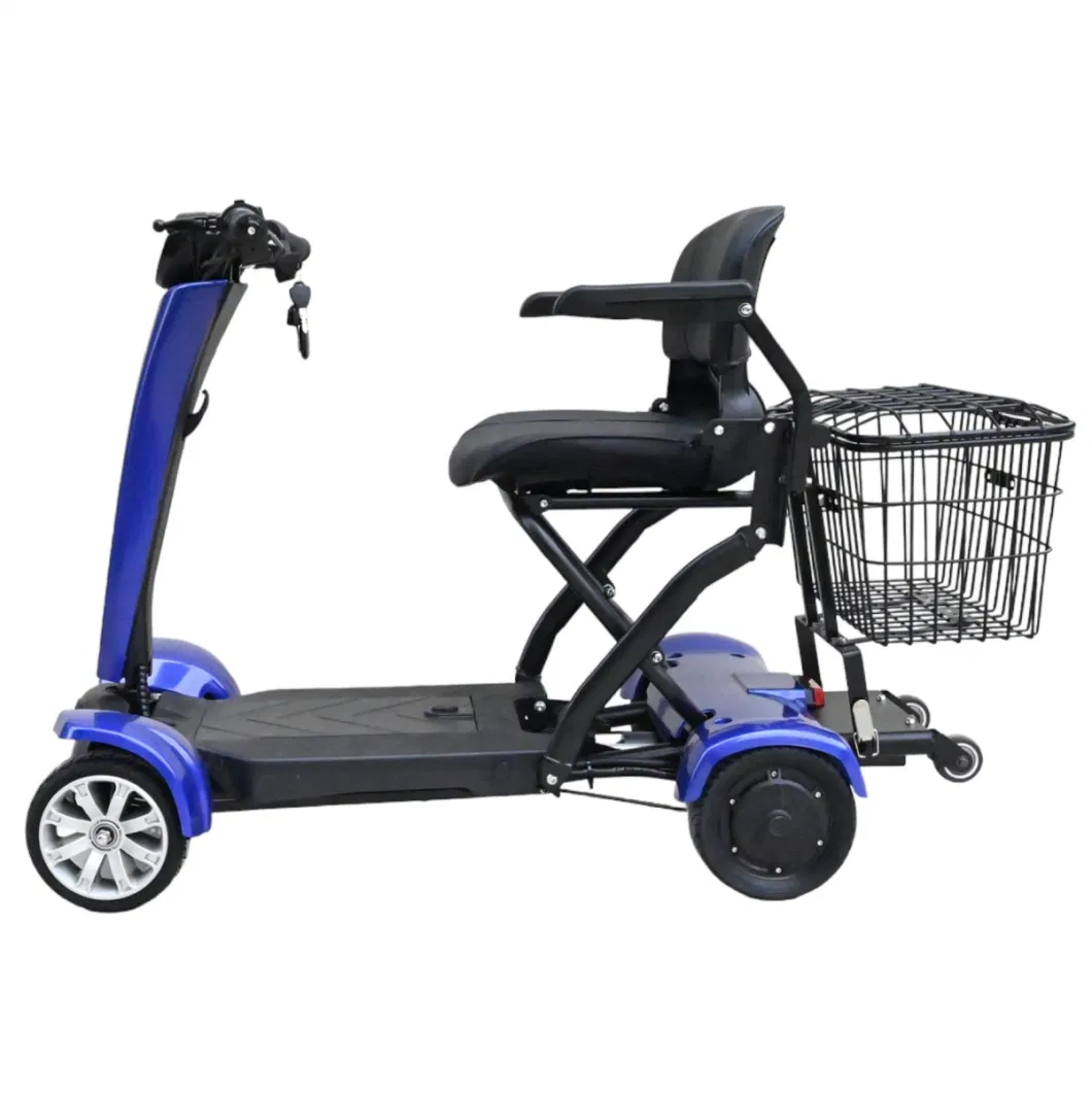 Folding Quadricycle Lightweight Handicapped Automatic Folding Electric Elderly Mobility Scooter