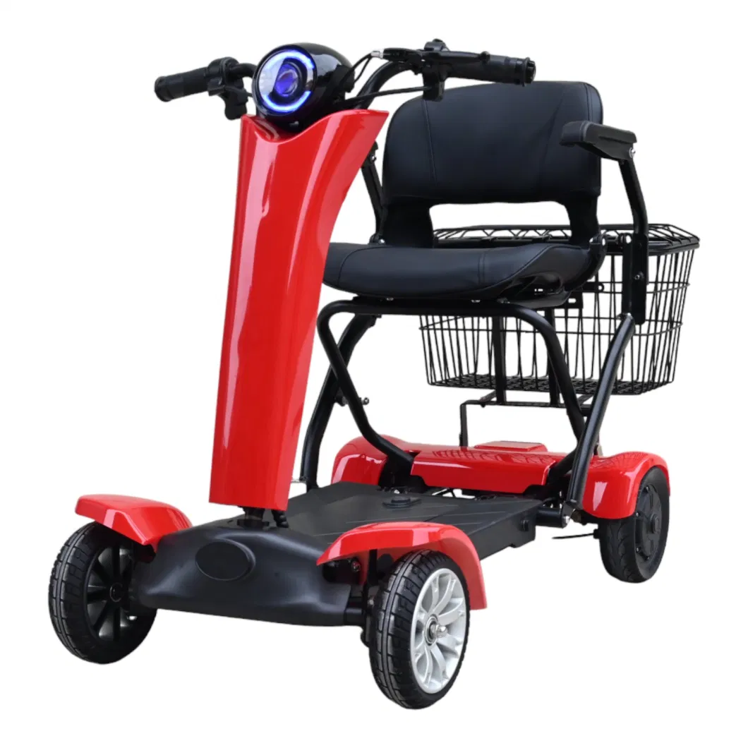 Folding Quadricycle Lightweight Handicapped Automatic Folding Electric Elderly Mobility Scooter