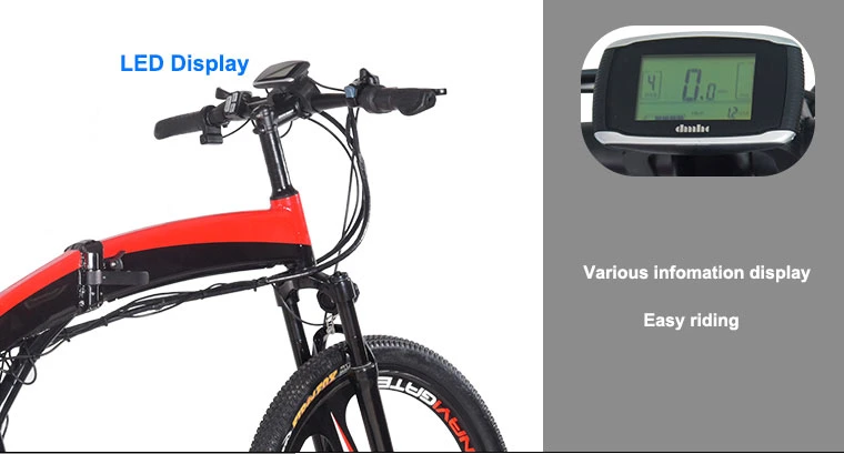 LED Display 7.8ah-28-35km 26 Hub Motor Brushless DC Folding Bikes Electric Bicycle