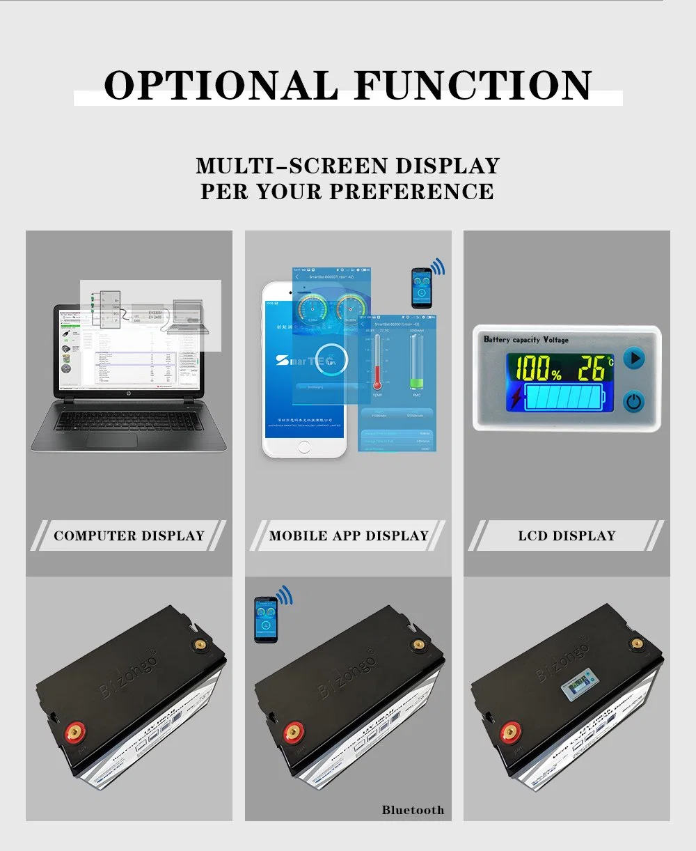 Shenzhen Smartec 12V 24V 36V 48V 72V 18ah 36ah 50ah 100ah 200ah 300ah 400ah Lithium Iron Phosphate Batteries LiFePO4 Battery for RV/UPS/Solar