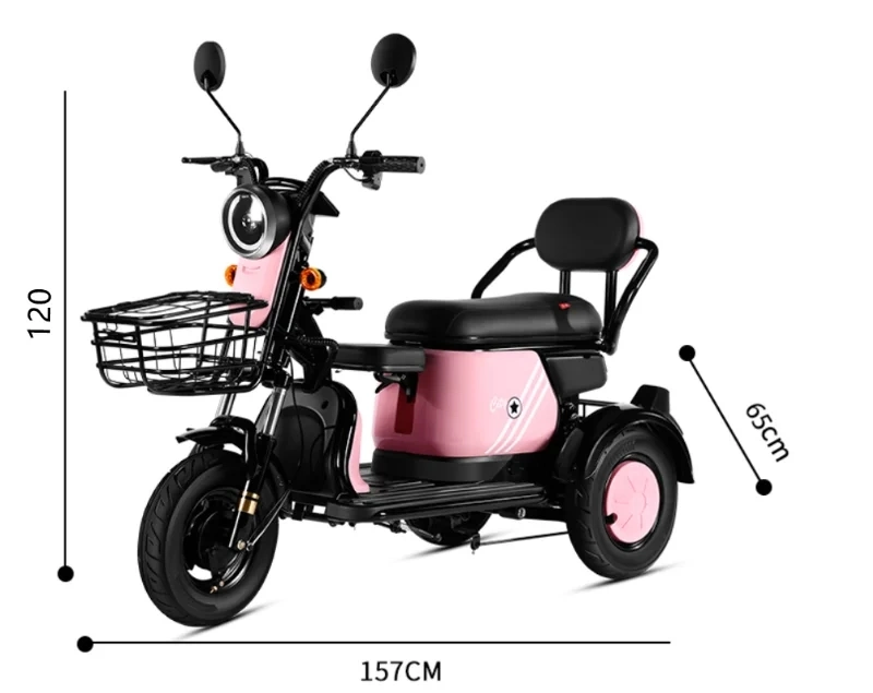 2023 Wholesale Elderly Leisure 3 Wheel Electric Scooters Adult Electric Tricyclespedal Three-Wheel Scooter