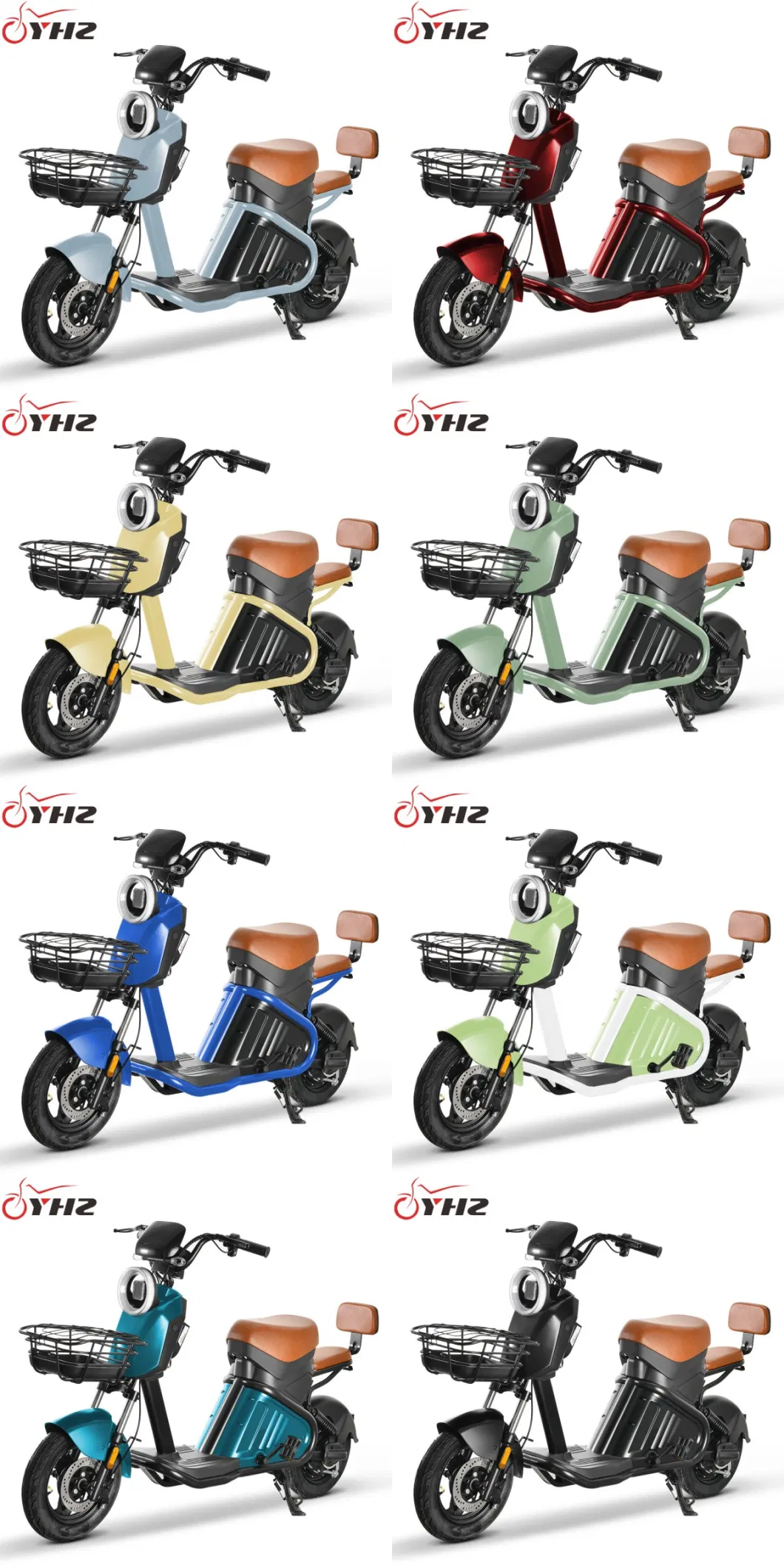 EU 500W 1000W Dual Seater Battery Optional Moped Scooter Electric Bicycle Bike