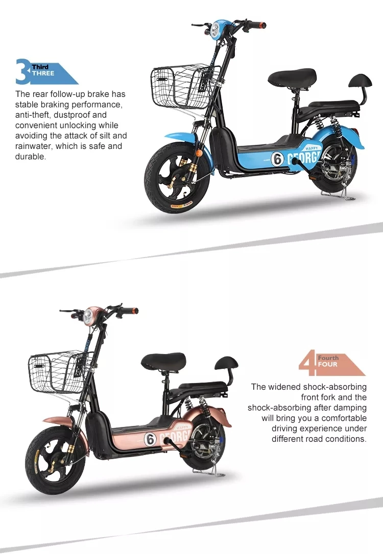 Hot Sale 48V 350W Cheap Electric City Bike for Adults Womens with Basket Electric Bike Ebike