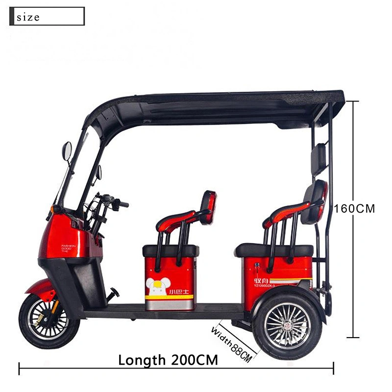 New Design 2023 Pure Electric Trike Tricycle Passenger Three Wheels Electric Tricycle