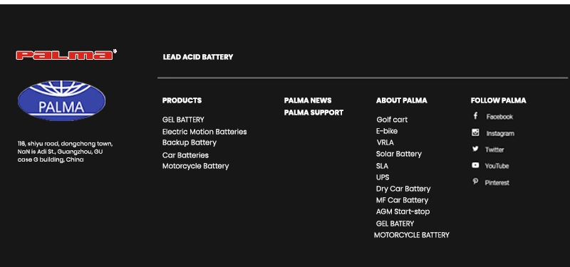 Palma AGM/Gel Battery 12V 24ah China Manufacturing Electric Bicycle Scooter Boat Wholesale Battery