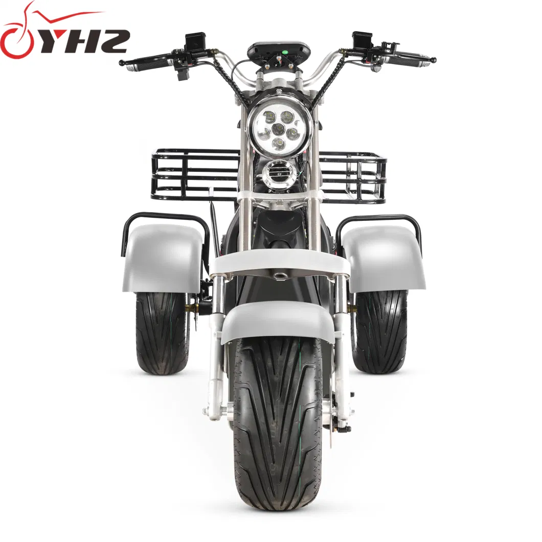1500W 2000W Three Wheels Electric Scooter Adult Harley Tricycle with Big Basket