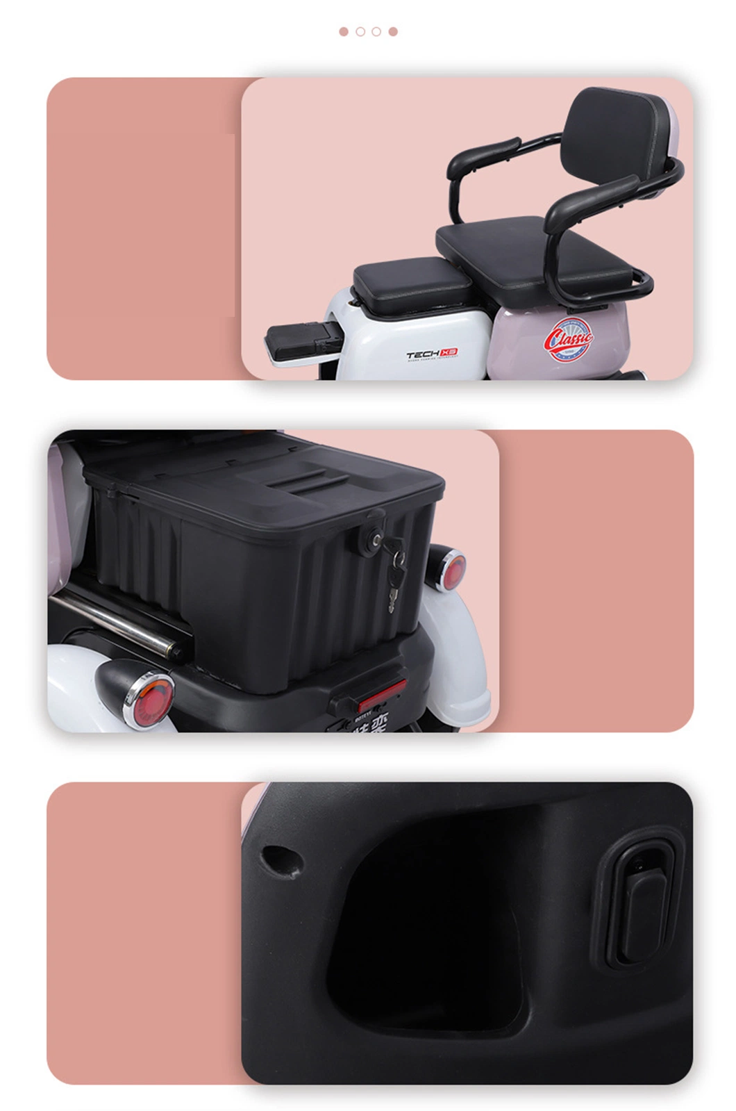 2023 Updated Style 800W Three Wheels Electric Elderly Mobility Scooter Big Power Electric Tricycle on Sale