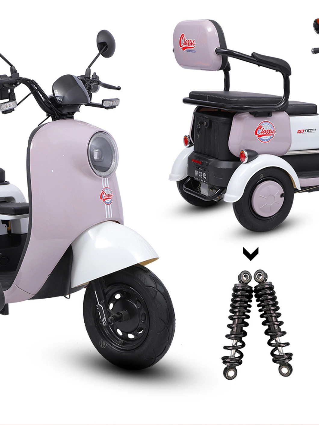 2023 Updated Style 800W Three Wheels Electric Elderly Mobility Scooter Big Power Electric Tricycle on Sale