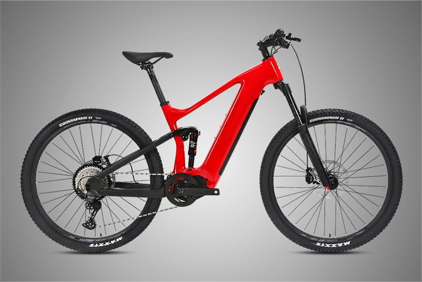Galaxy Carbon Frame Electric Bicycle 48V 500W MID Drive Full Suspension Soft Tail Mountain Ebike