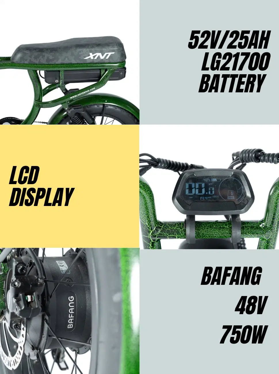 Wholesale 52V 750W Powerful Electric Motor Cycle with 25ah Battery Electric Fat Tire Bike