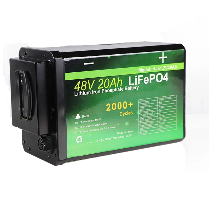 Deep Cycle LiFePO4 Rechargeable Lithium Ion 48V 20ah Battery for Electric Bicycle with 18650 Cell