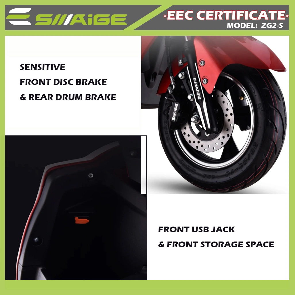 EEC 2000W Motor Electric Motorcycle for Sale With72V20ah Lead Acid Battery Scooter Big Tire