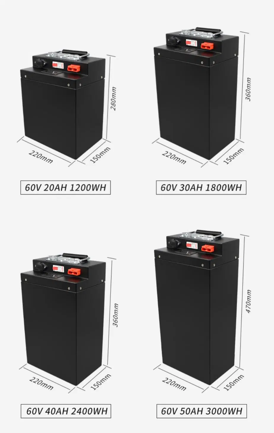 A Grade Customized 48V 60V 72V 30ah 40ah Electric Bike Scooter Battery for Power Supply