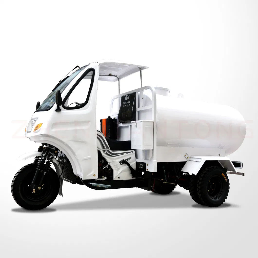 New Manned Safe and Strong Water Tankers Motorized Tricycles
