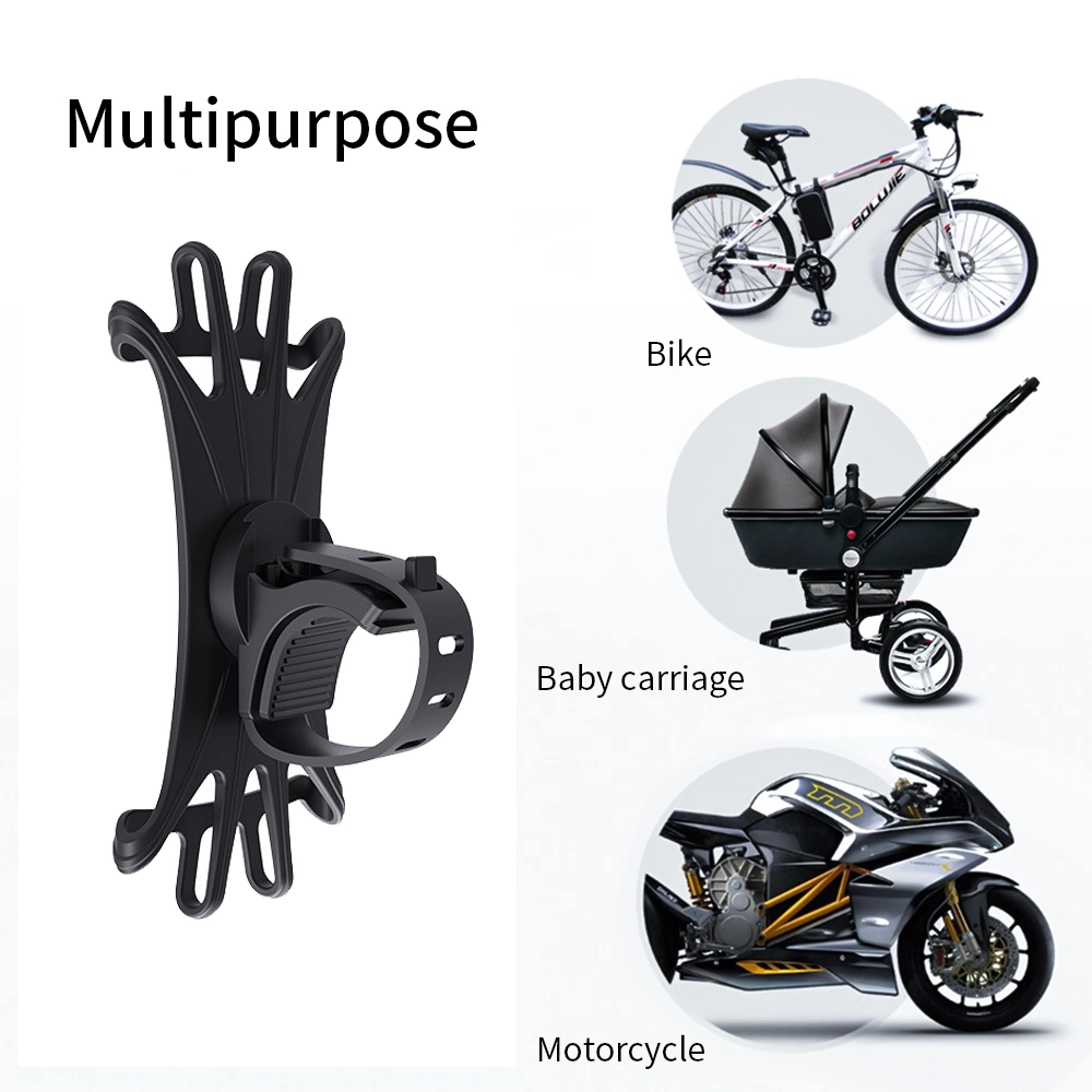 Universal 360 Rotation Adjustable Silicone Bicycle Phone Holder for iPhone Motorcycle Bike Mobile Phone Stand