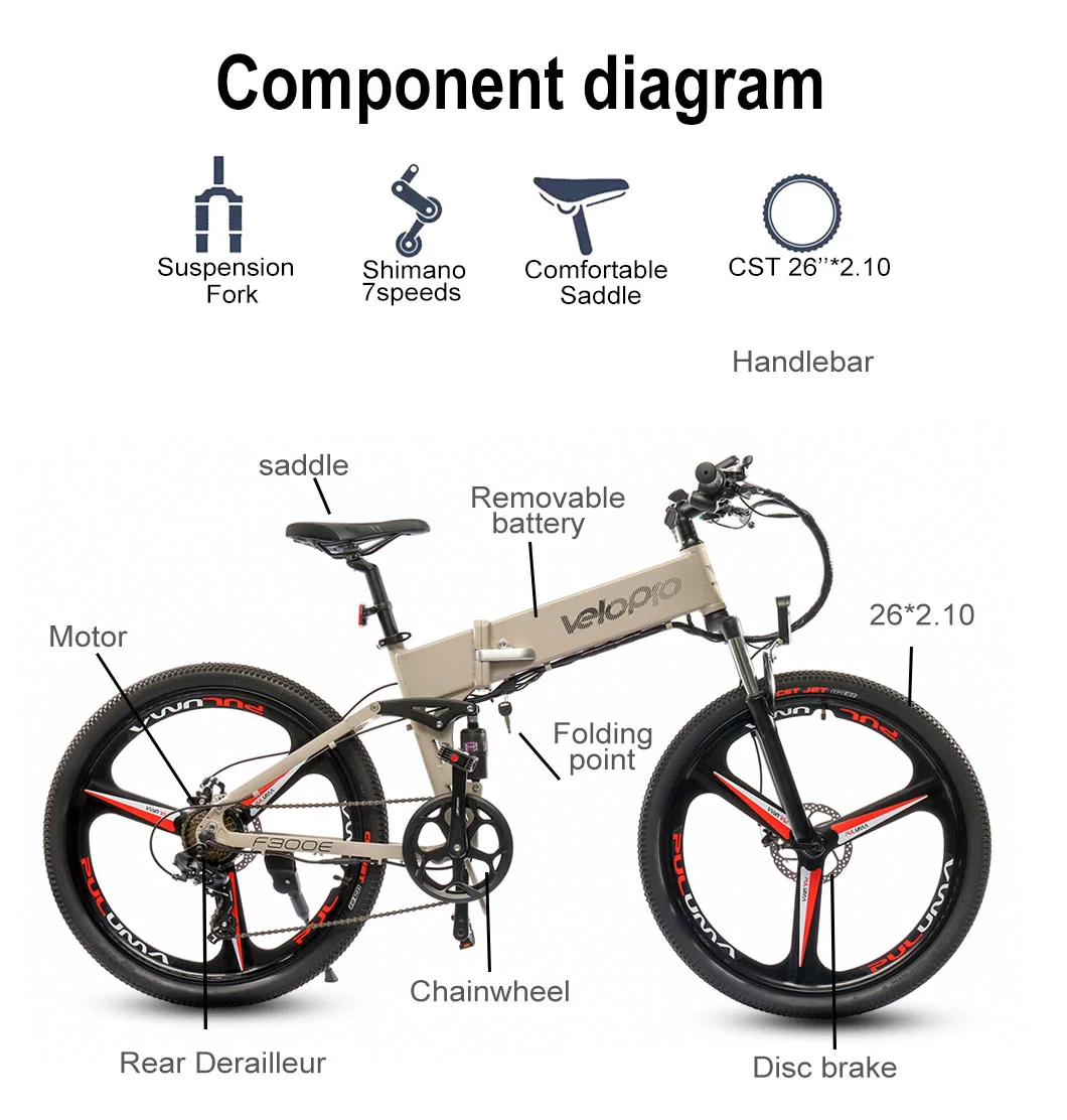 Fodable E Bike 250W 26inch Folding Electric Bike OEM Folding Electric Mountain Bike for Adults