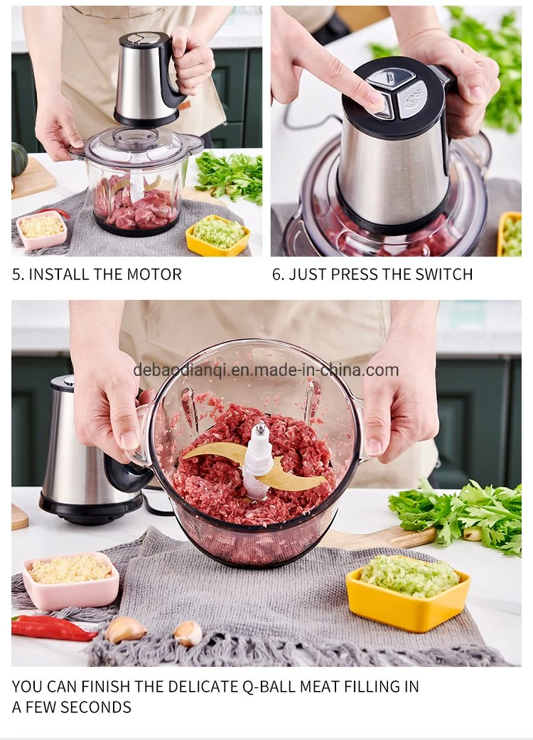 Electric Food Chopper Stainless Steel Processor Multi Mini Electric Vegetable and Food Chopper Grinder