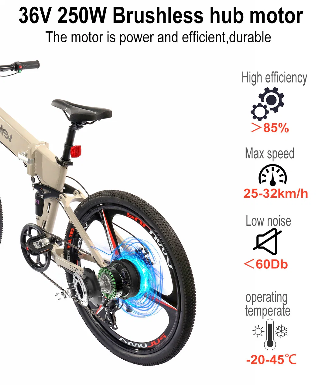 Fodable E Bike 250W 26inch Folding Electric Bike OEM Folding Electric Mountain Bike for Adults