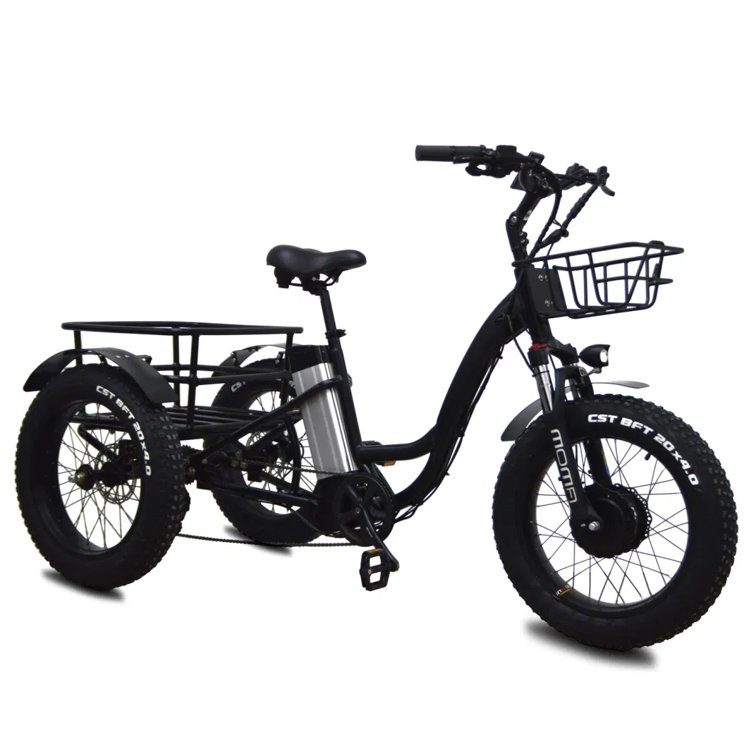 Factory Supplies Three Wheel Electric Bicycle Wheels Trike Fat Tire Electric Tricycle