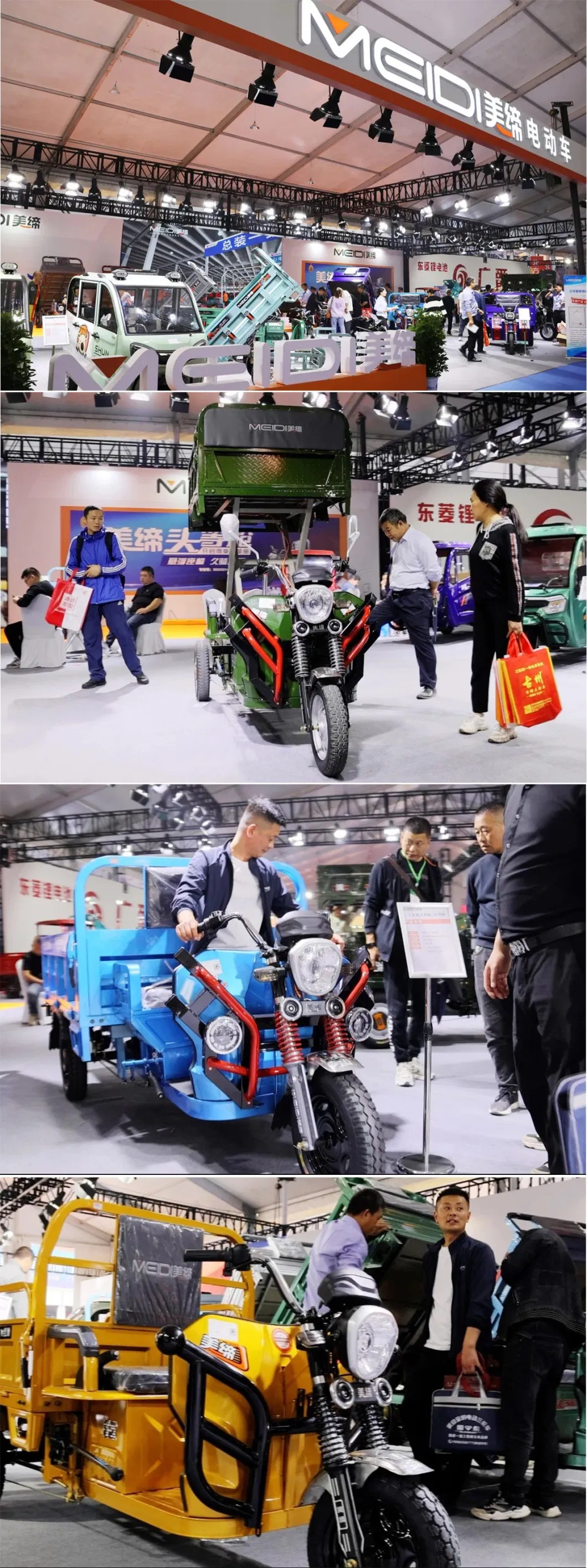 Meidi Xuzhou Manufacturer Factory Price 4 Doors 4 Wheel Trike Enclosed Electric Tricycle for Passenger