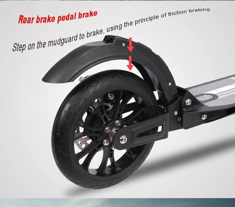 Big 200mm Wheels Mobility Folding Kick Scooter Without Electric Scooter