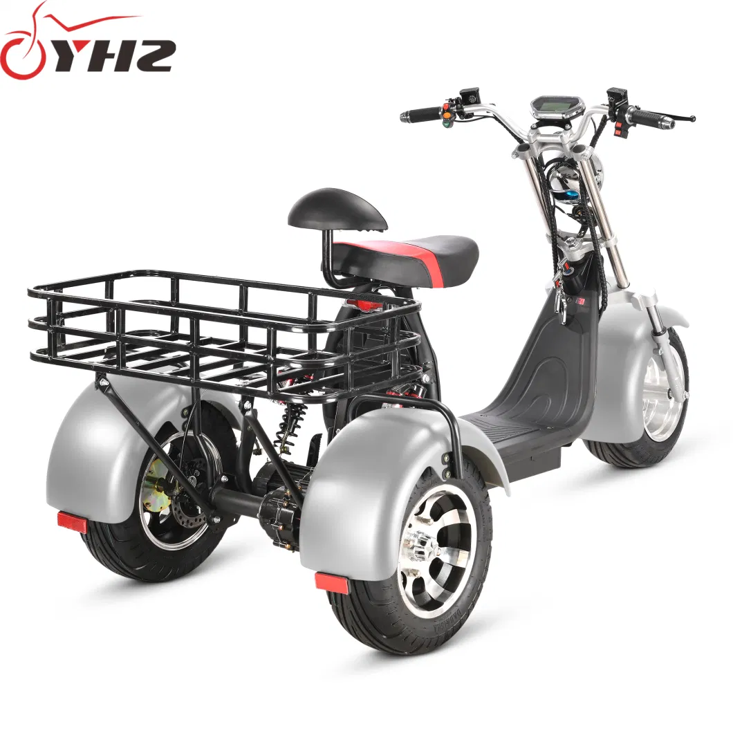 1500W 2000W Three Wheels Electric Scooter Adult Harley Tricycle with Big Basket