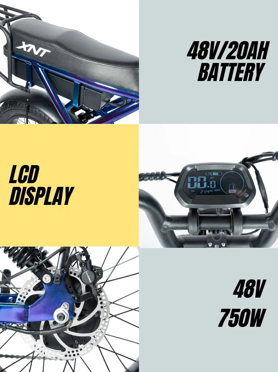 2023 New Design 750W Powerful Electric Cycle Fat Tire Bike