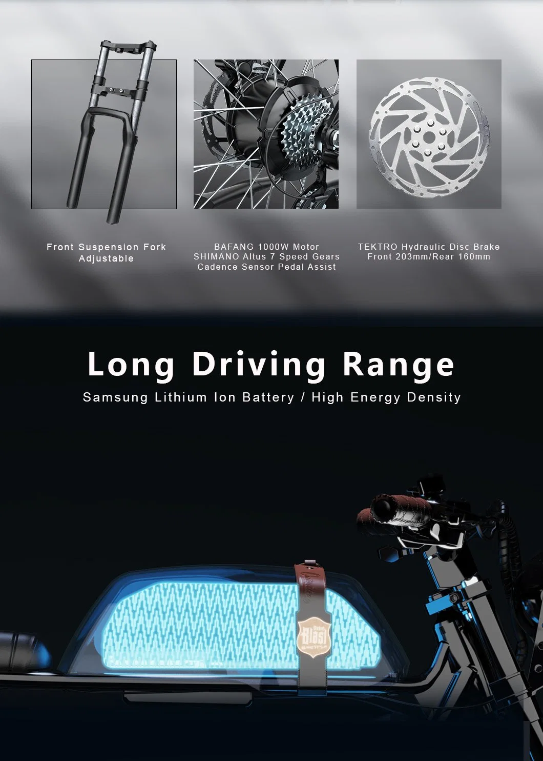 2024 New Model Electric Bike 48V 20ah Long Driving Range Ebike