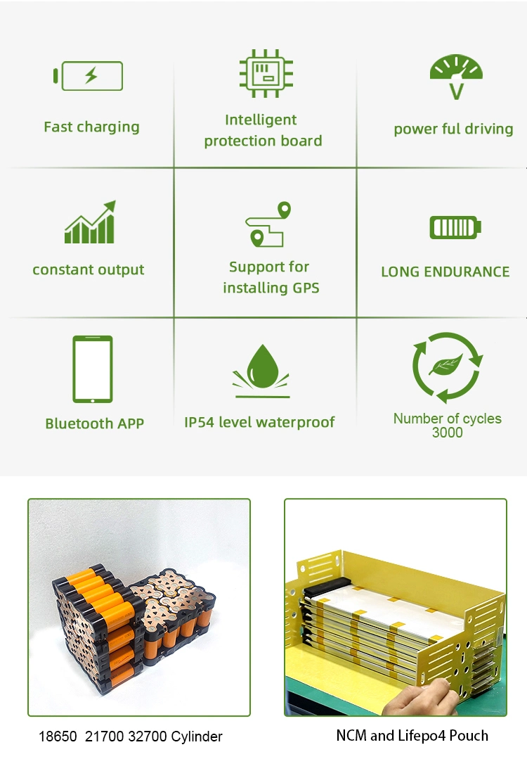 High Power 12V 24V 36V 48V 72V 96V LiFePO4 Electric Scooter Battery 20ah 30ah 40ah 50ah E-Bike Battery