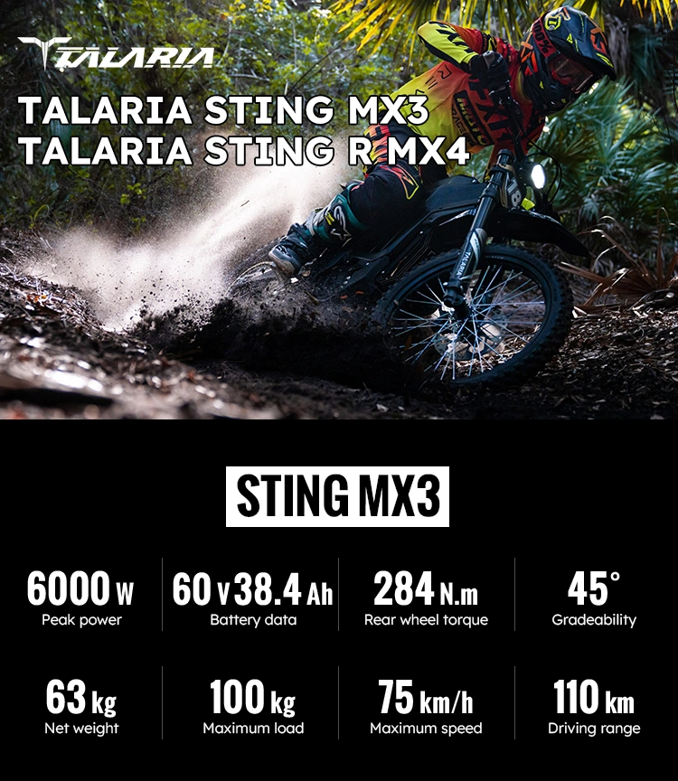 High Speed Talaria Sting R Mx4 8000W Electric Dirt Bike High Speed Fast off Road E Bike Motorcycle for Sale