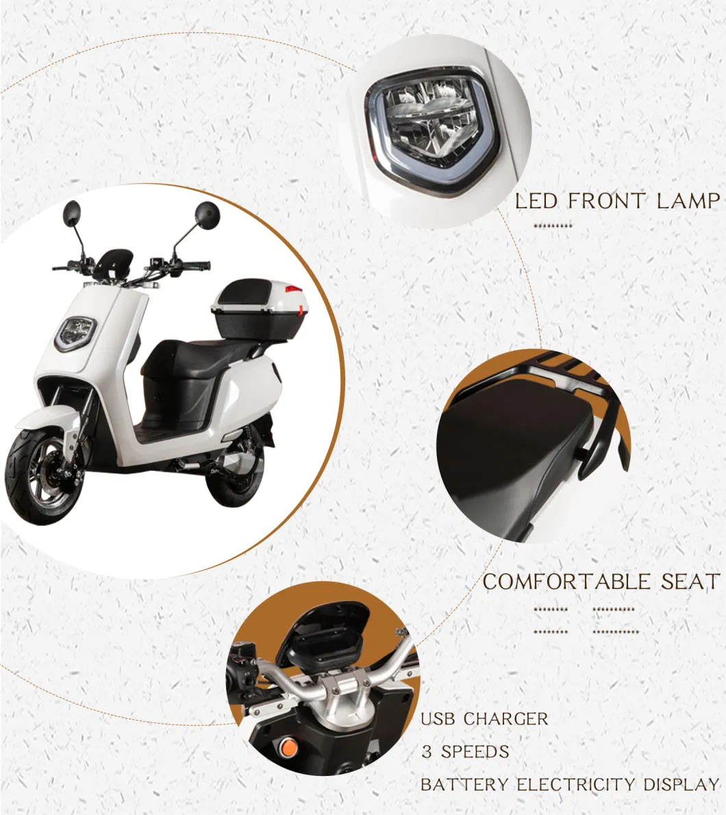 2000V Powerful Adult Electric Scooter Electric Bike with CKD EEC Certificate Removable Battery