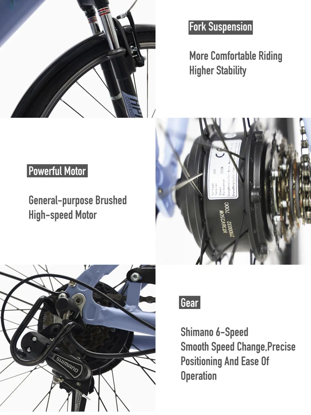 Aluminum Frame 250W 36V 7.8ah Electric Bicycle, 28&quot; Electric Cycle