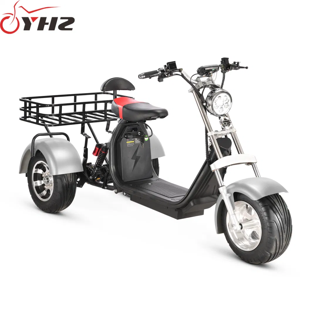 1500W 2000W Three Wheels Electric Scooter Adult Harley Tricycle with Big Basket