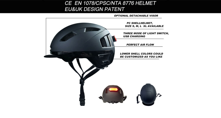 Factory New Coming Nta 8776 Unisex Electric Bike Scooter Helmet for Kids and Adults