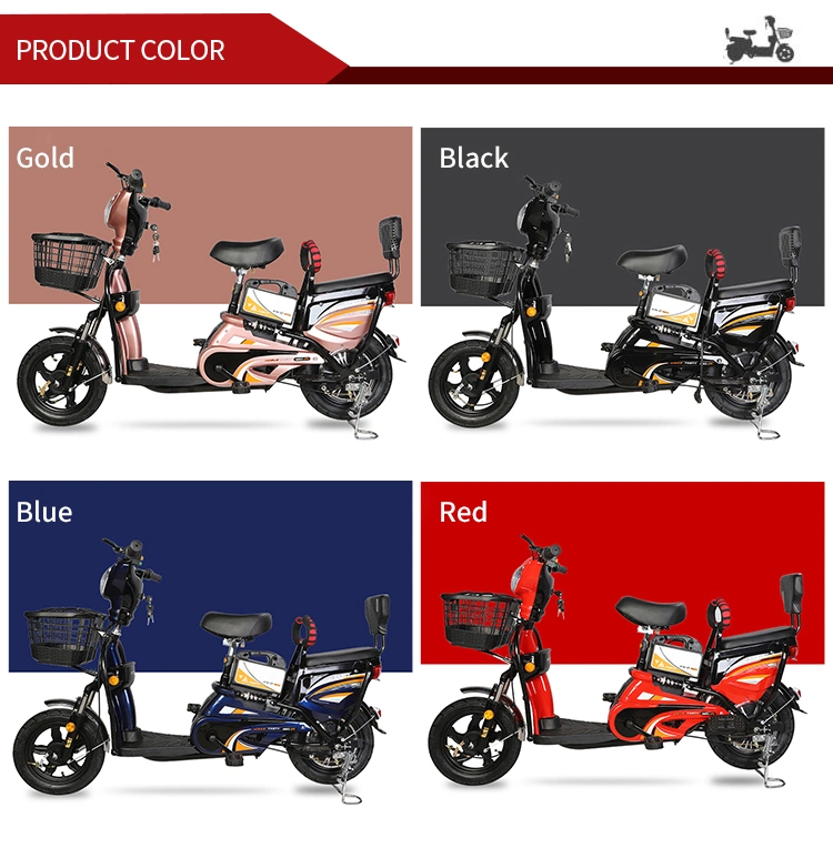 Tjhm-006QQ Two Seat Electric Bike 48V 12ah Electrical Scooter Bike Woman Electric Bicycle Low Price