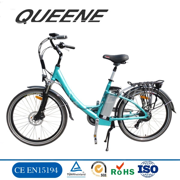 Queene Cheap Wholesale Price Womens Cycling 350W 36V City Road Lady Ebike with Basket