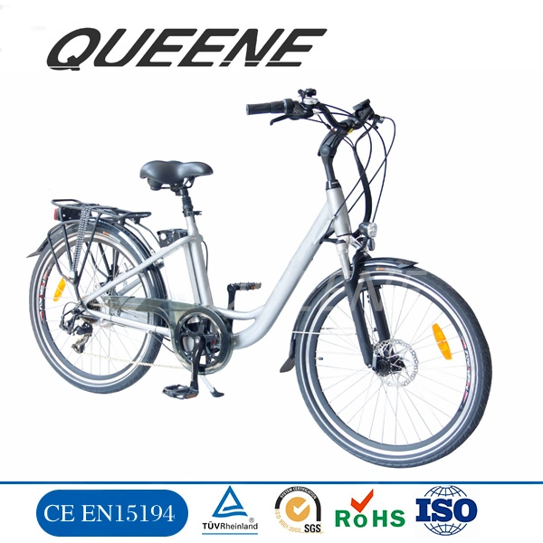 Queene Cheap Wholesale Price Womens Cycling 350W 36V City Road Lady Ebike with Basket