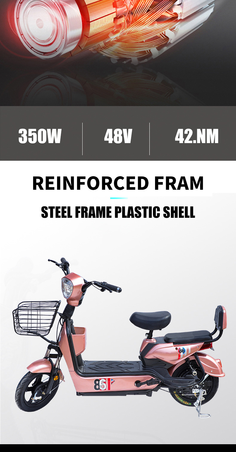 Ready to Ship Ebike 14inch 48V12ah Electric Bicycle 350W 35km/H Fat Tire Electric Bike