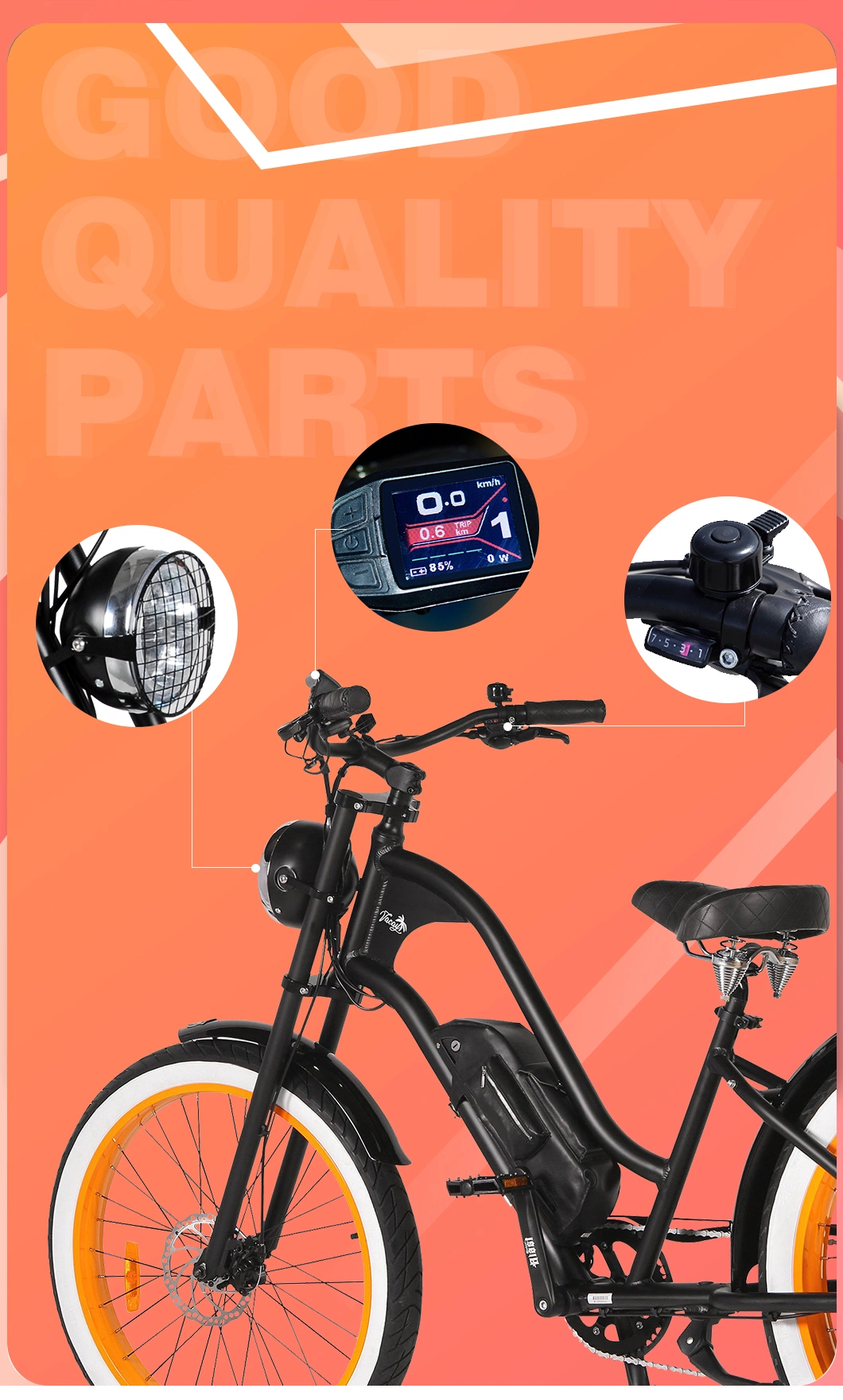 48V Fat Tire Beach Electric Ebike Electric Bicycle with Bafang Motor
