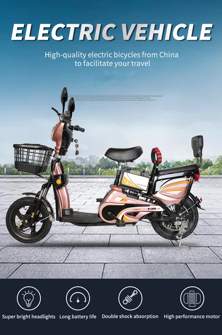 Tjhm-006QQ Two Seat Electric Bike 48V 12ah Electrical Scooter Bike Woman Electric Bicycle Low Price