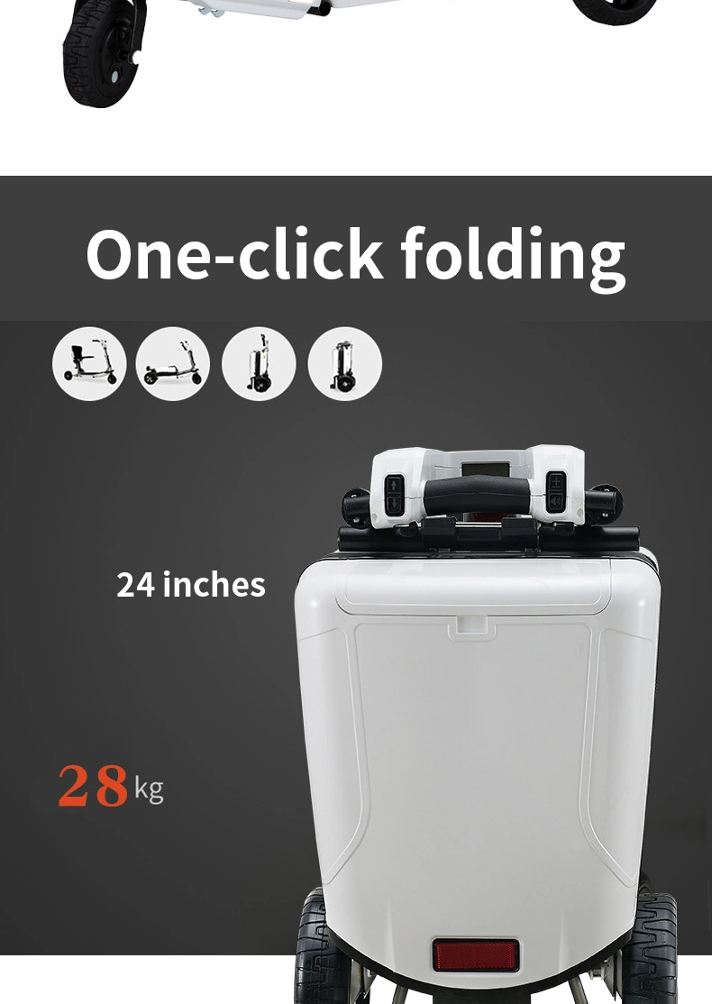 2022 New Design Suitcase Folding 350W Mobility 3 Wheel Electric Mobility Scooter for Adults