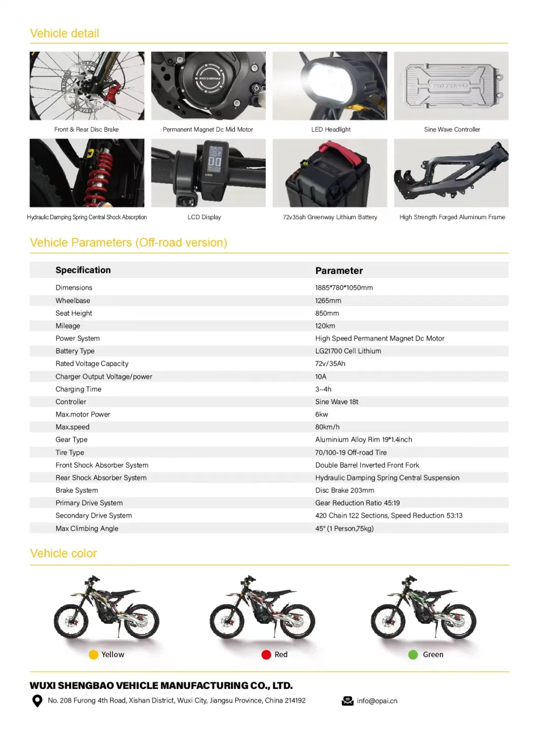 M300 Electric Dirt Bike 3000W