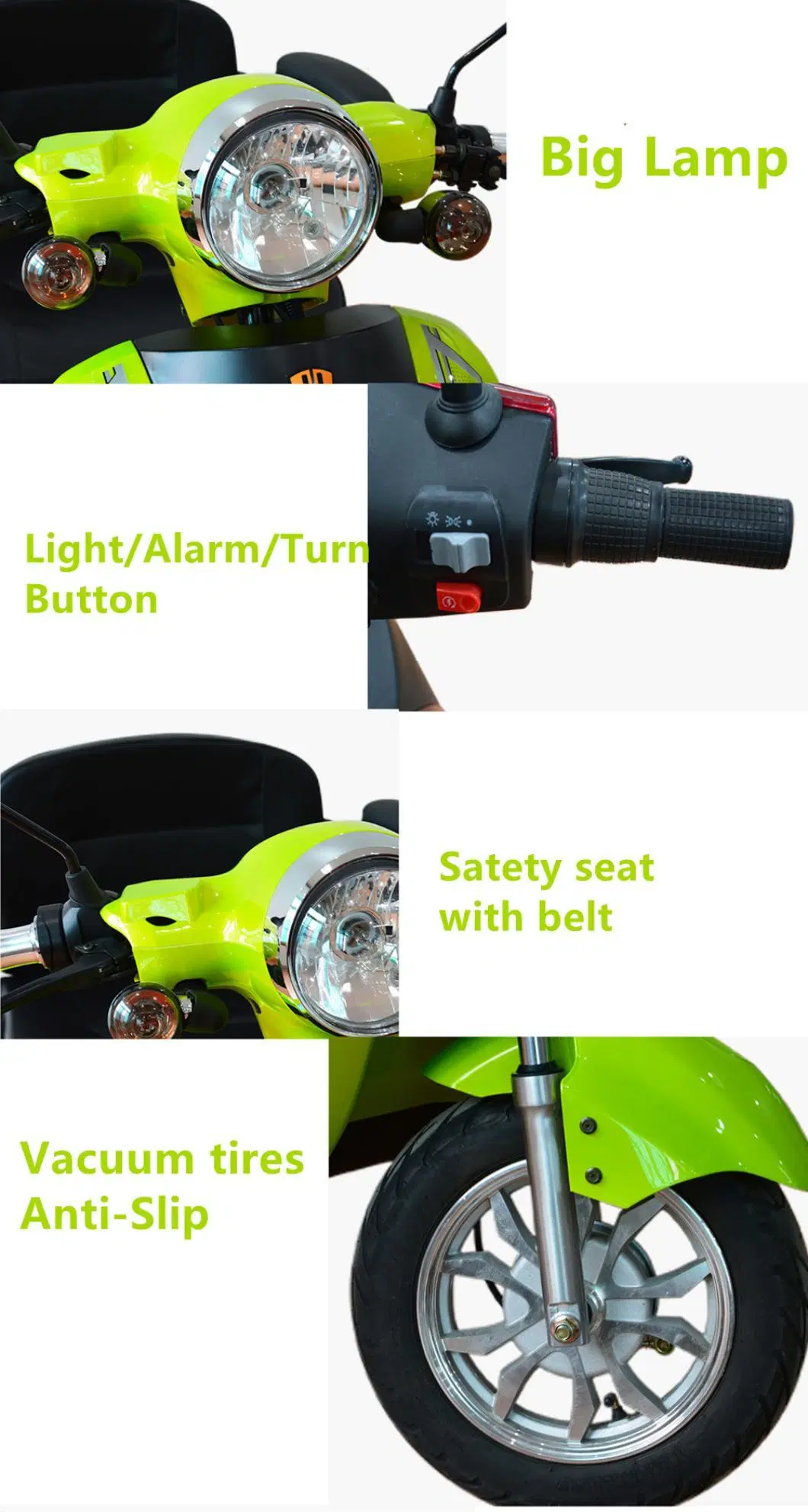 800W 60V 20ah Big Fat Tyre Mountain off-Road Traffic Security Patrol Cleaning Electric Tricycle Three Wheel Scooter Bike