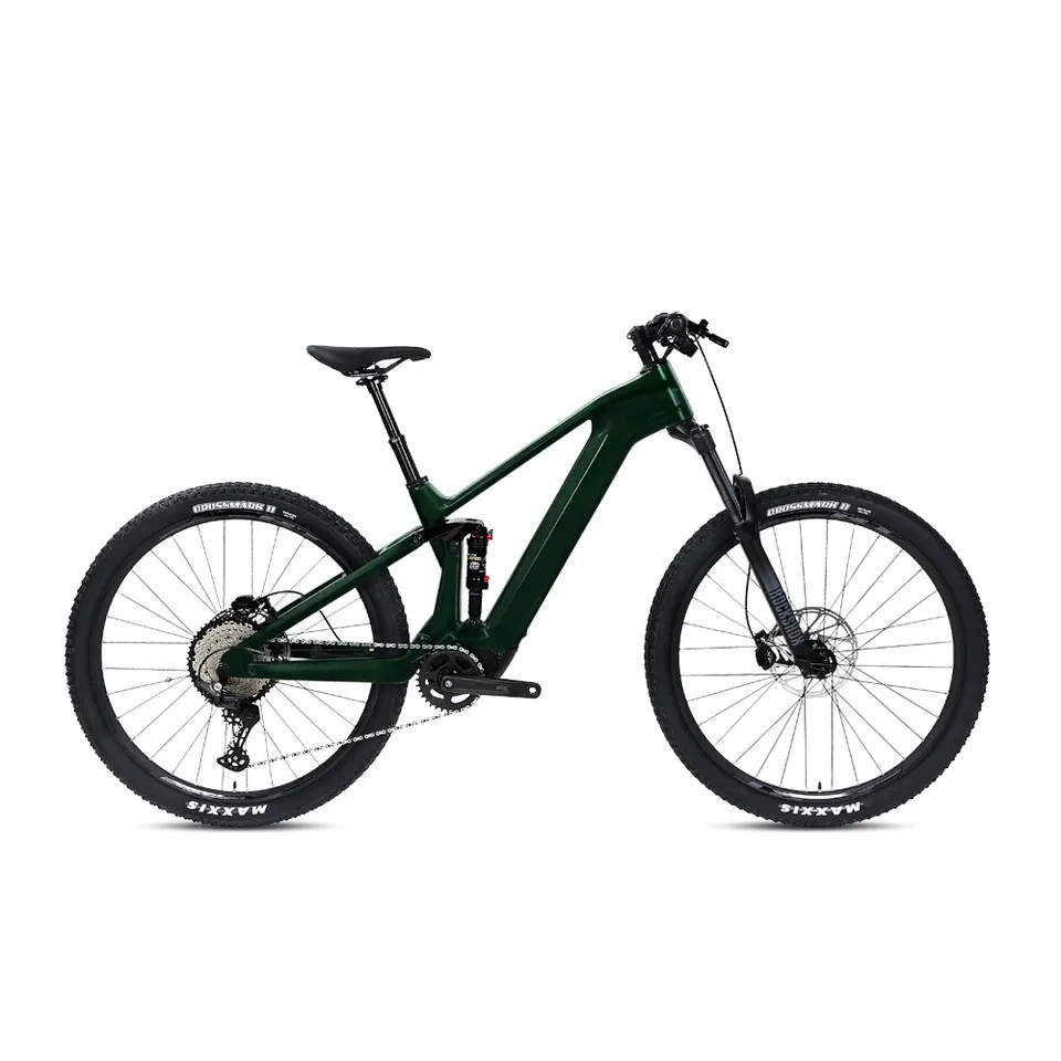 Carbon Fiber MID Drive E-Bike Rockshox Full Suspension Electric Bicycle 250W Electric Mountain Bike