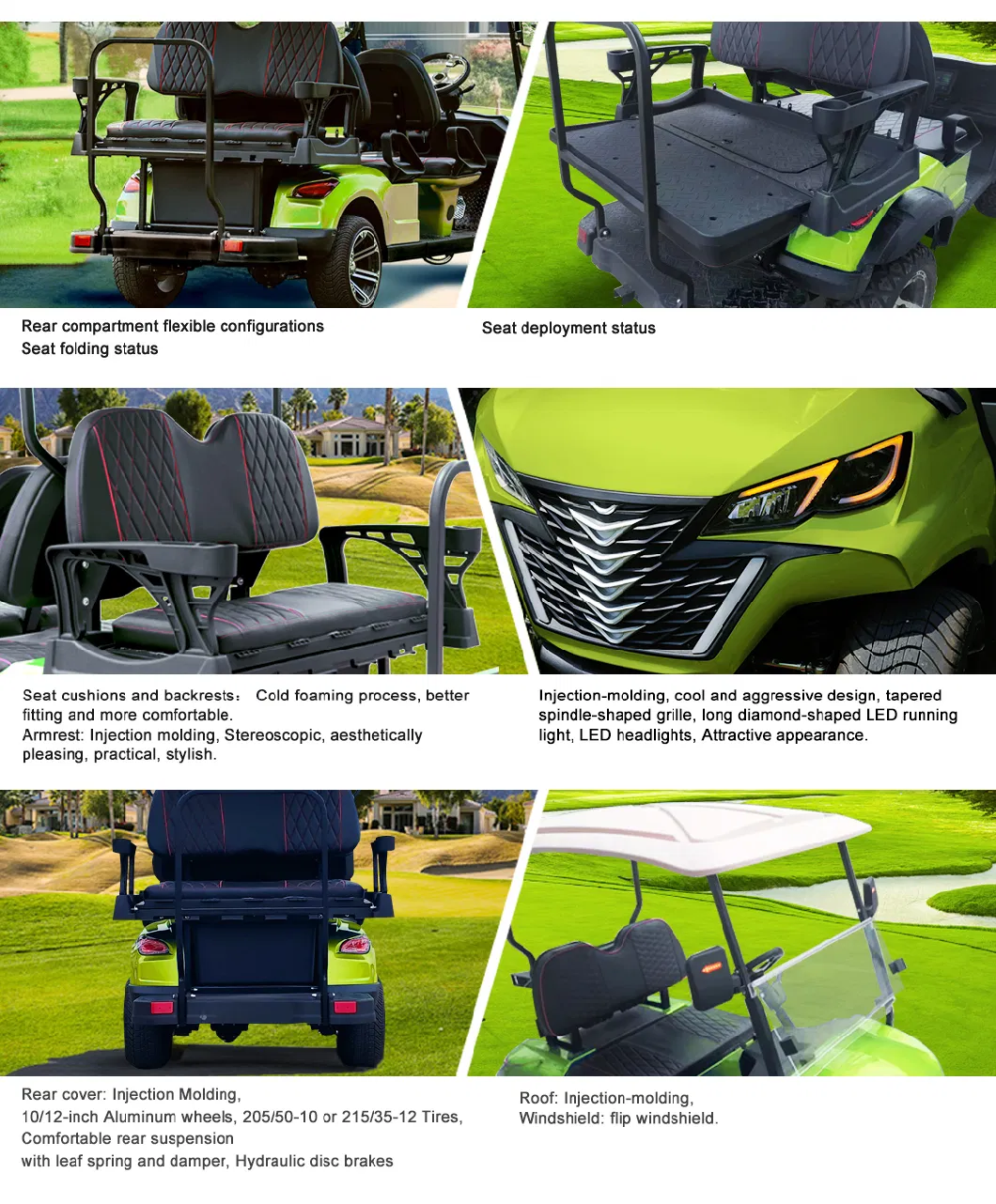High Performance Quality Assurance Wholesaler Customized Golf Buggy Electric 4 Seats Forge G2+2 Golf Cart