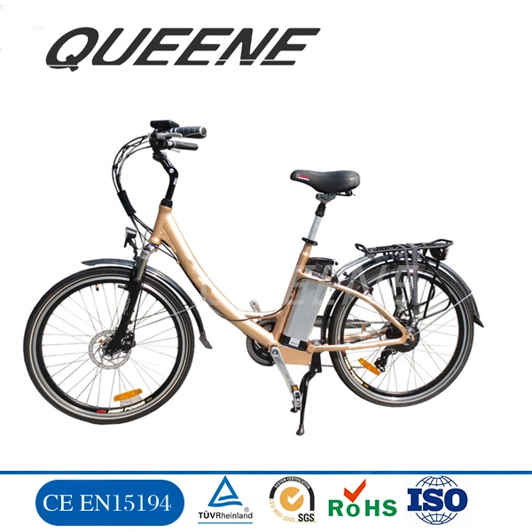 Queene Cheap Wholesale Price Womens Cycling 350W 36V City Road Lady Ebike with Basket