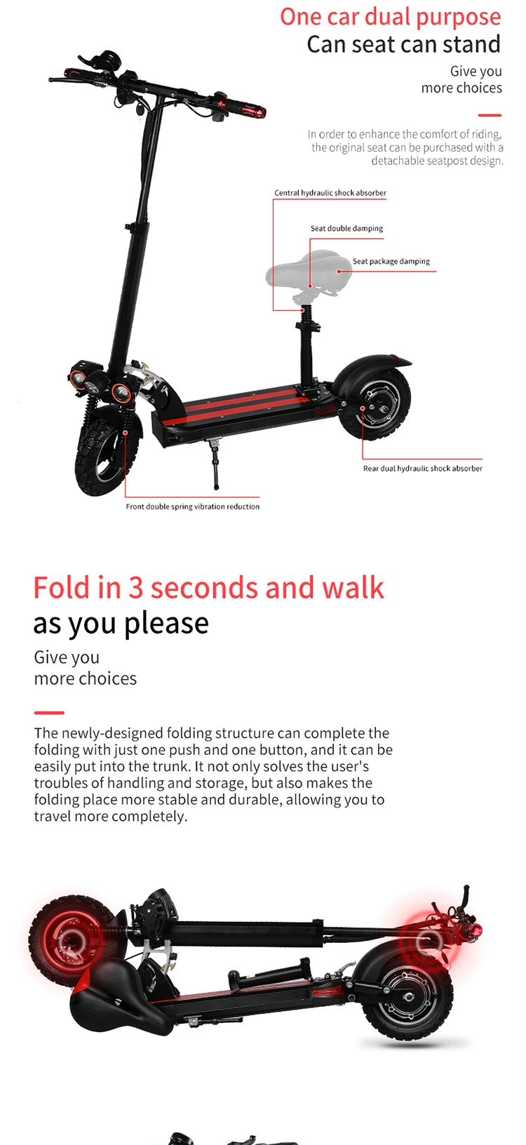 2023 Electric Scooter 36V 400W 25km/H Folding Electric Bike Mobility Scooter for Adults