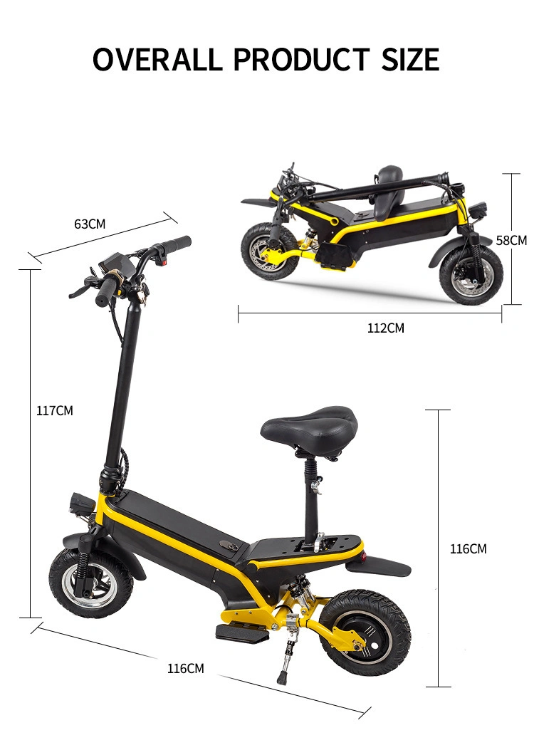 350W 10inch Wheel Fashion New 2 Wheel Seat Fat Tire City 36V 8ah Lithium Battery Fashion Citycoco Electric Kick Scooter Bike