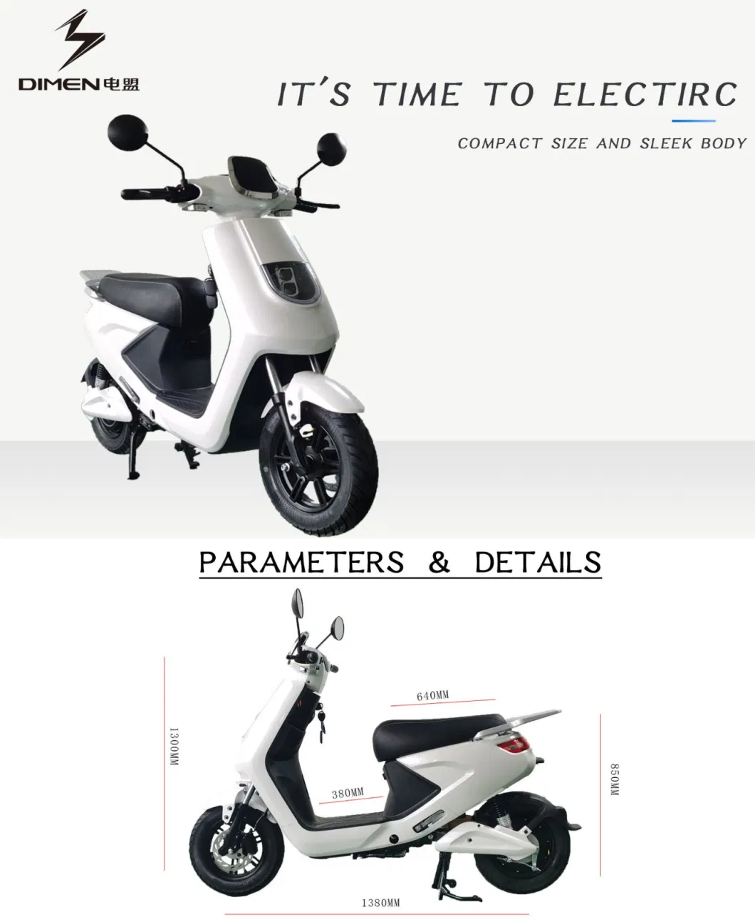 Cheap Price Good Design Best OEM Branding CKD/SKD Adult Electric Moped Motorcycle Scooter Electrical Cycle